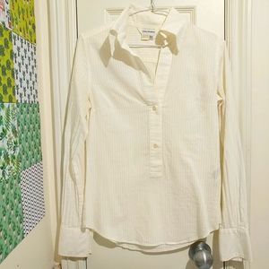 ZARA cotton pop over collar shirt made in Spain